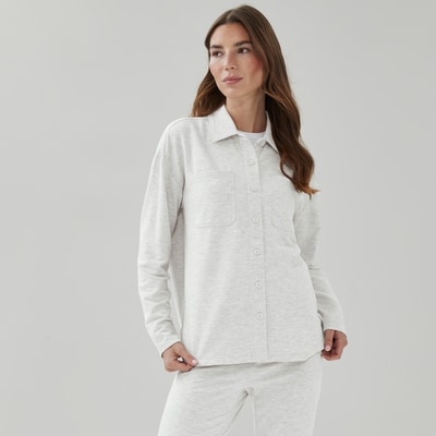 Chemisier de détente en molleton - Mélange De Gris