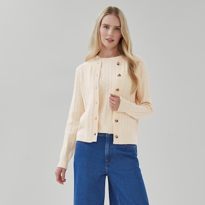 Cable Knit Cardigan - Ecru