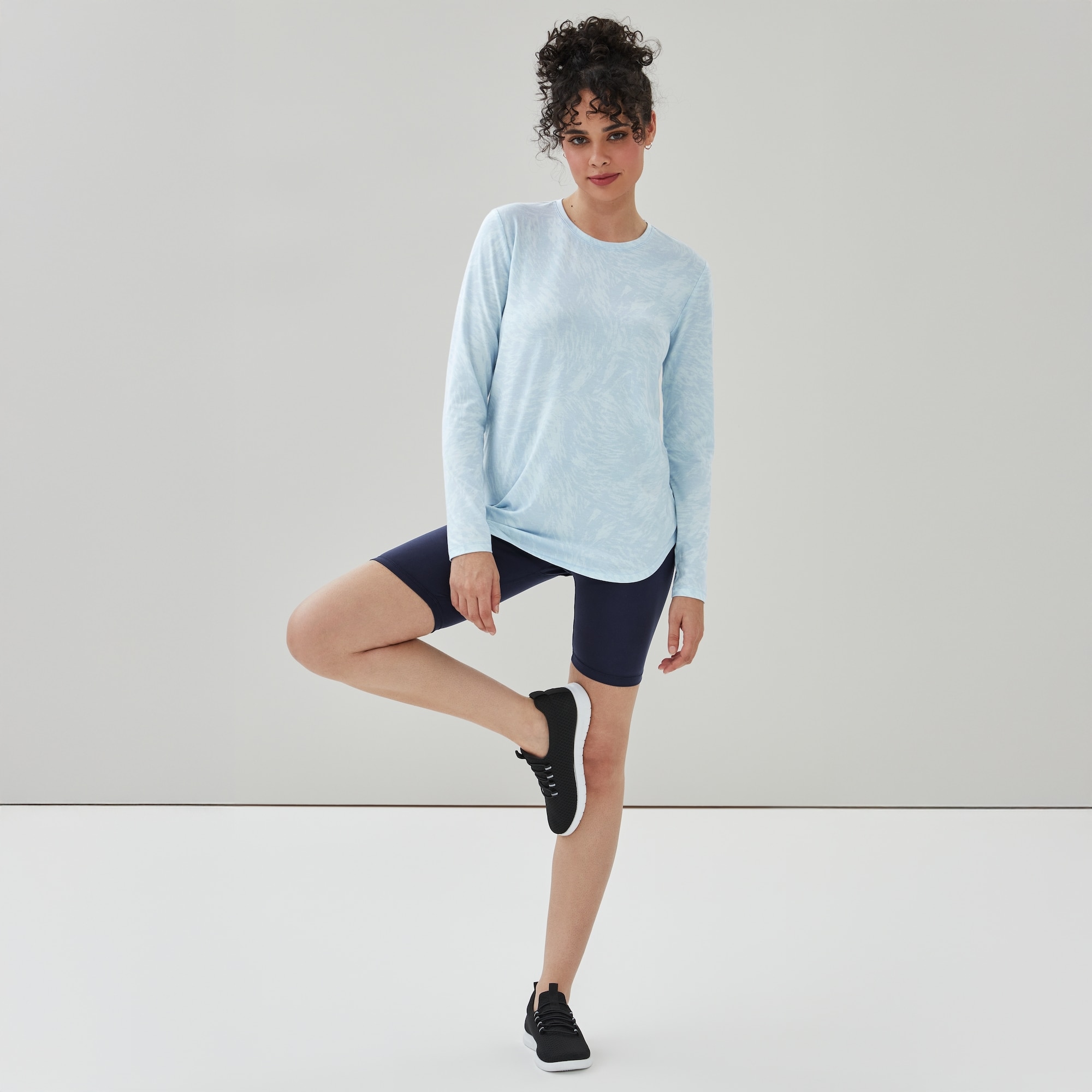 Active Moisture-Wicking Long Sleeve Top in Light Blue from Joe Fresh