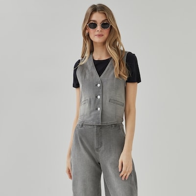 Veste en denim - Gris Foncé