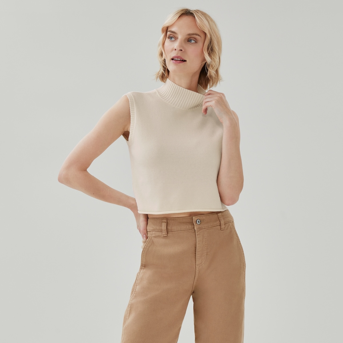 Cami en tricot col montant