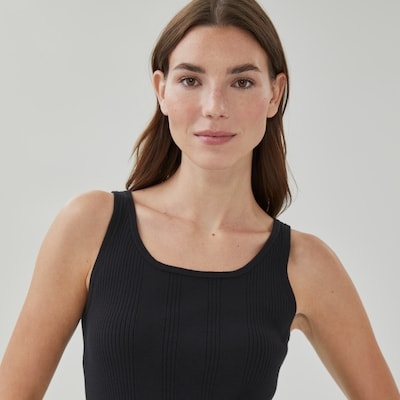 Ribbed Sweater Tank - JF Black