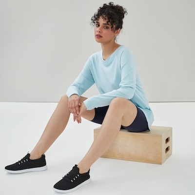 Active Terry V-Neck Pullover - Pastel Blue