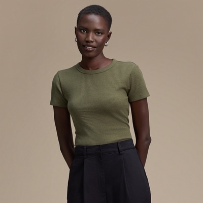Rib T-Shirt - Dark Olive