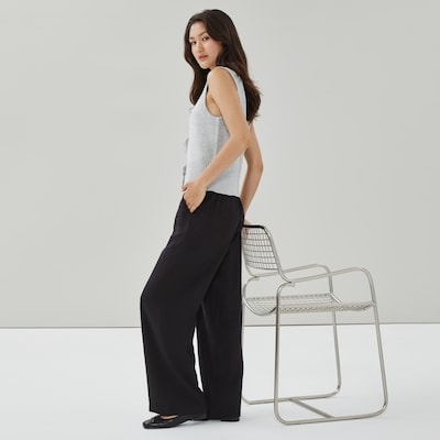 Pantalon en satin - Noir JF