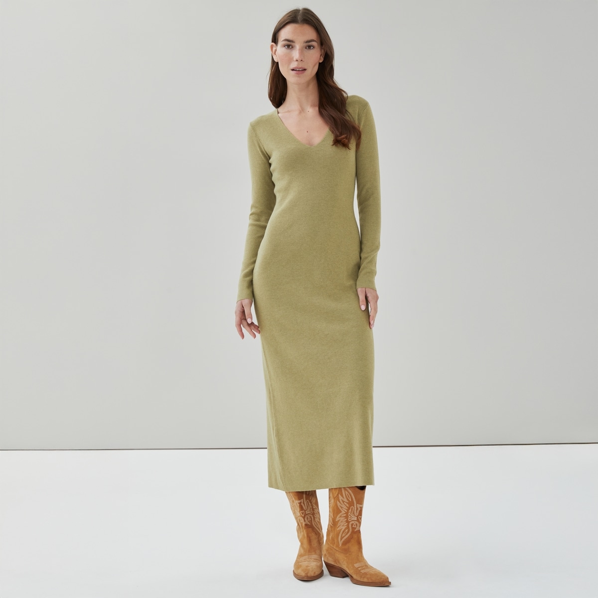 Maxi Sweater Dress - Light Olive