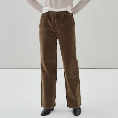 Corduroy Wide Leg Pant - Dusty Brown