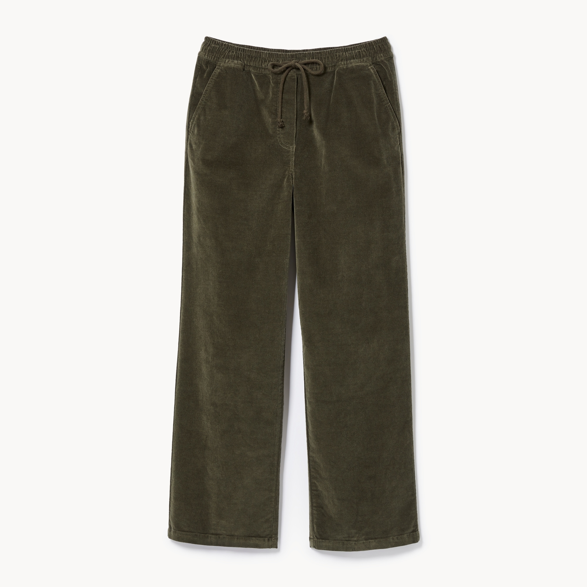 Corduroy Wide Leg Pant in Dark Olive from Joe Fresh