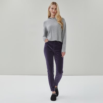 High Rise Corduroy Pant - Dark Grey