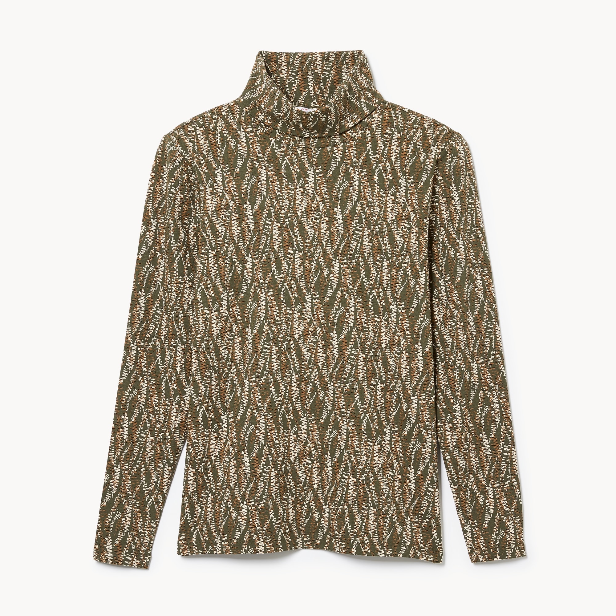 Women+ Printed Turtleneck in Dark Olive from Joe Fresh