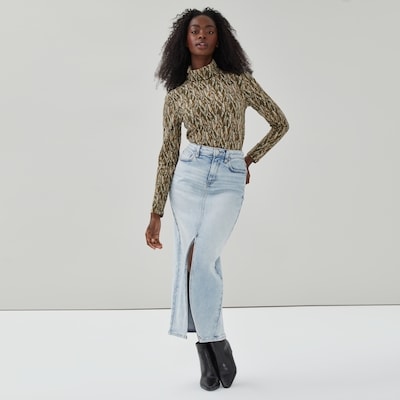 Printed Turtleneck - Dark Olive