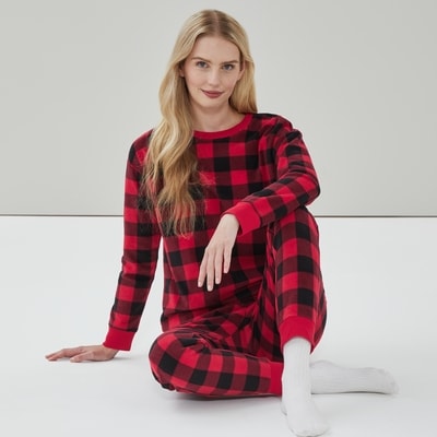 Pyjama à carreaux - Rouge Foncé