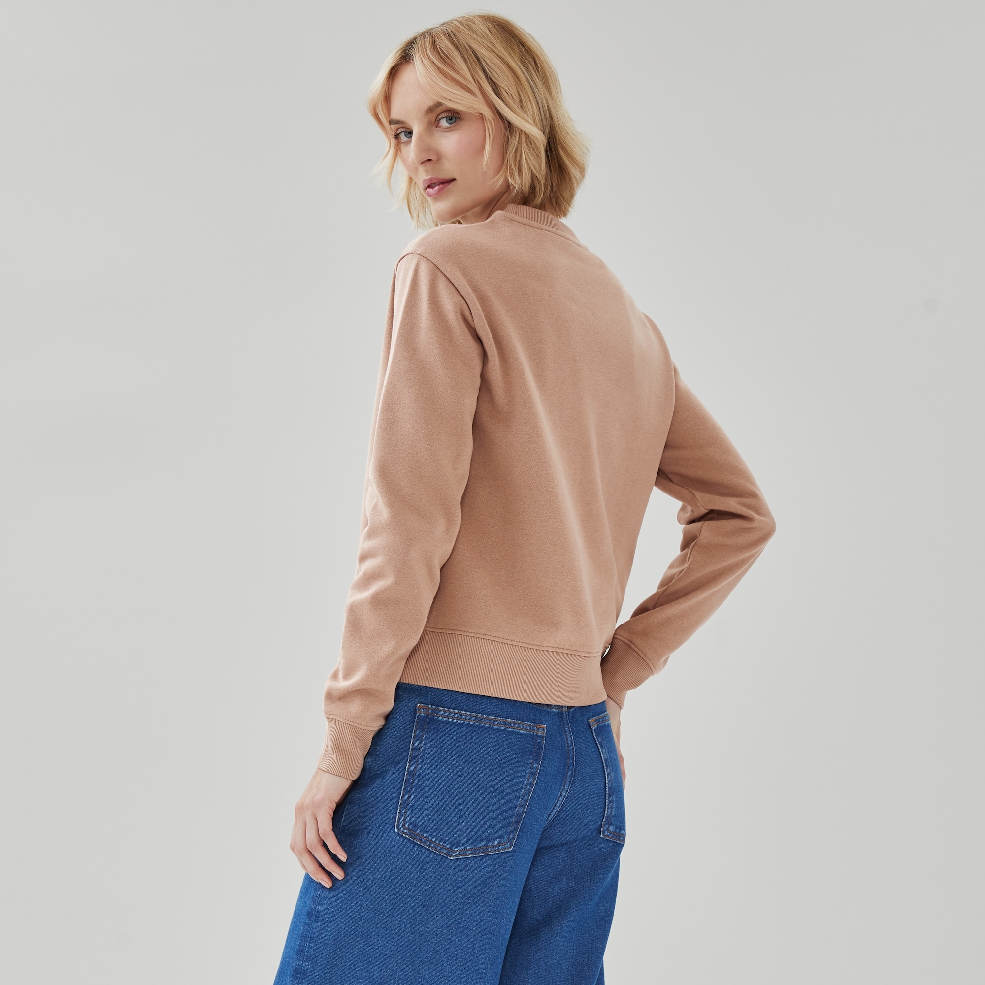 Crewneck Sweatshirt in Light Brown from Joe Fresh