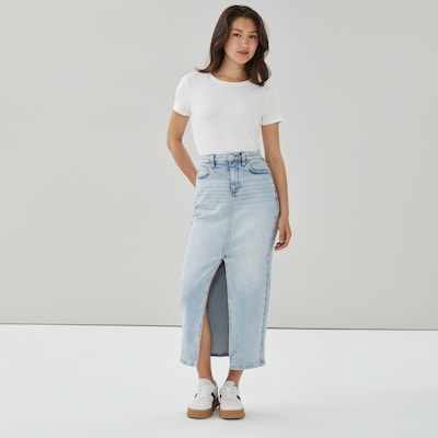 Denim Maxi Skirt - Light Wash