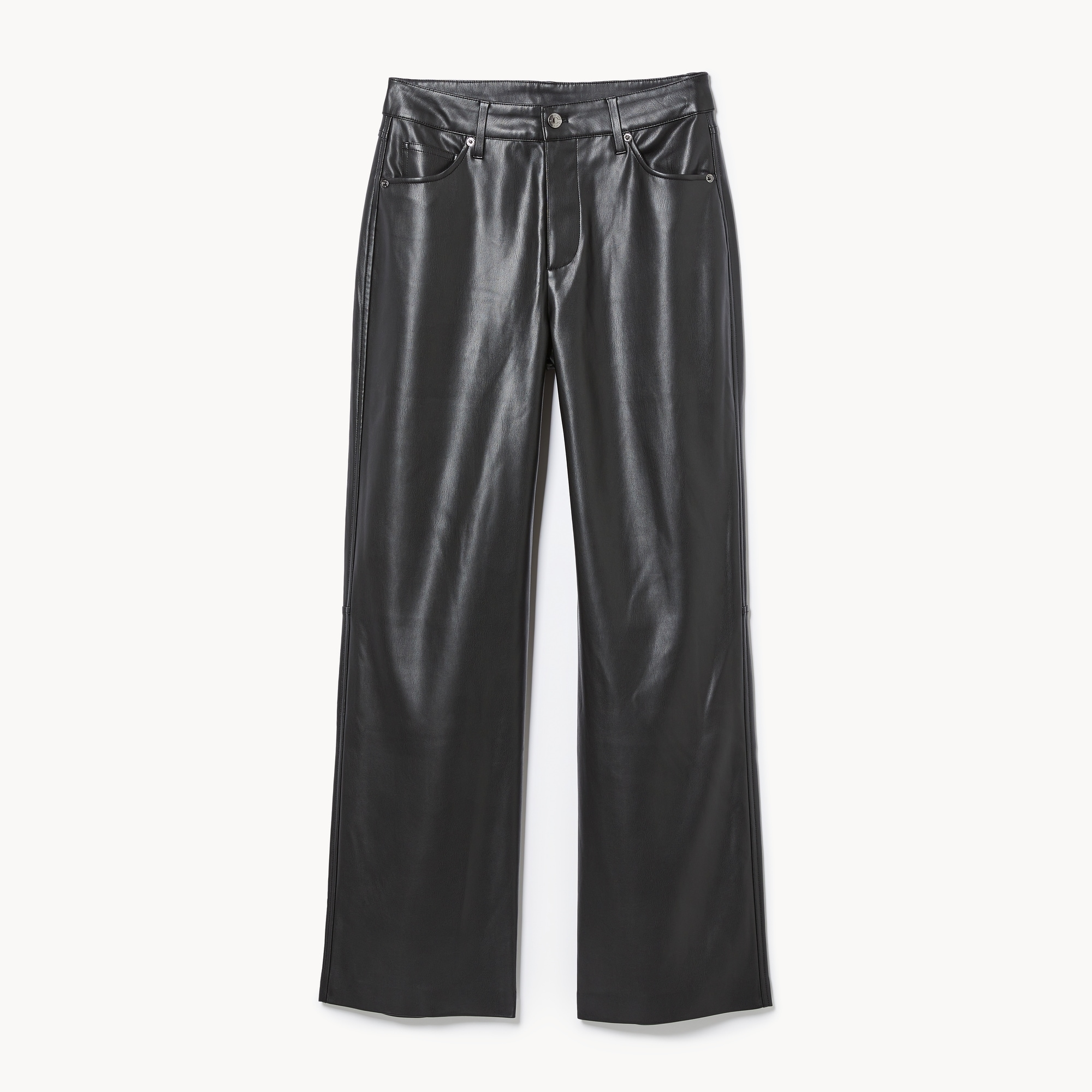 Faux Leather Wide Leg Pant in JF Black from Joe Fresh