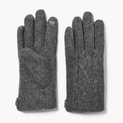 Gants à mailles torsadées - Mélange De Gris Foncé