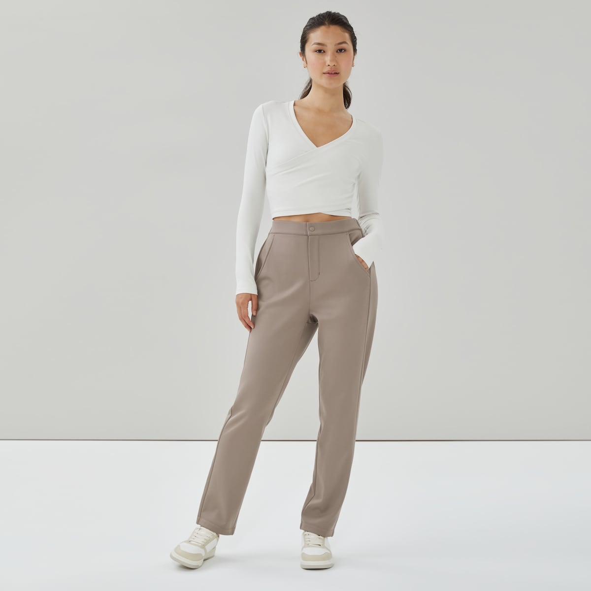 Pantalon sport en molleton - Brun Ple