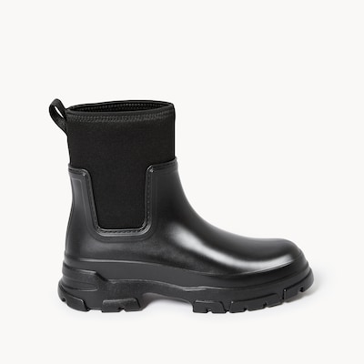 Bottes de pluie à semelle crantée en néoprène - Noir