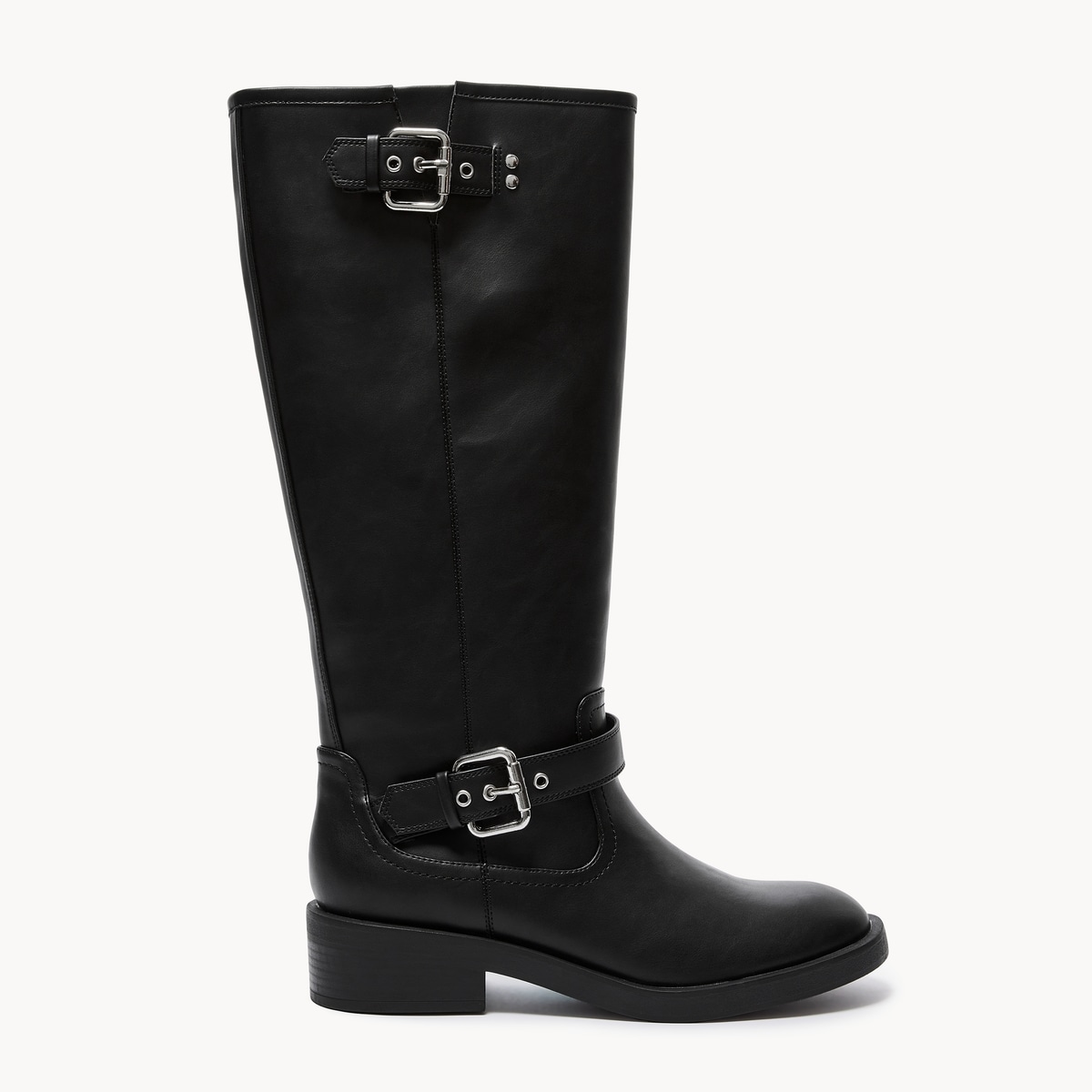 High Biker Boots - Black