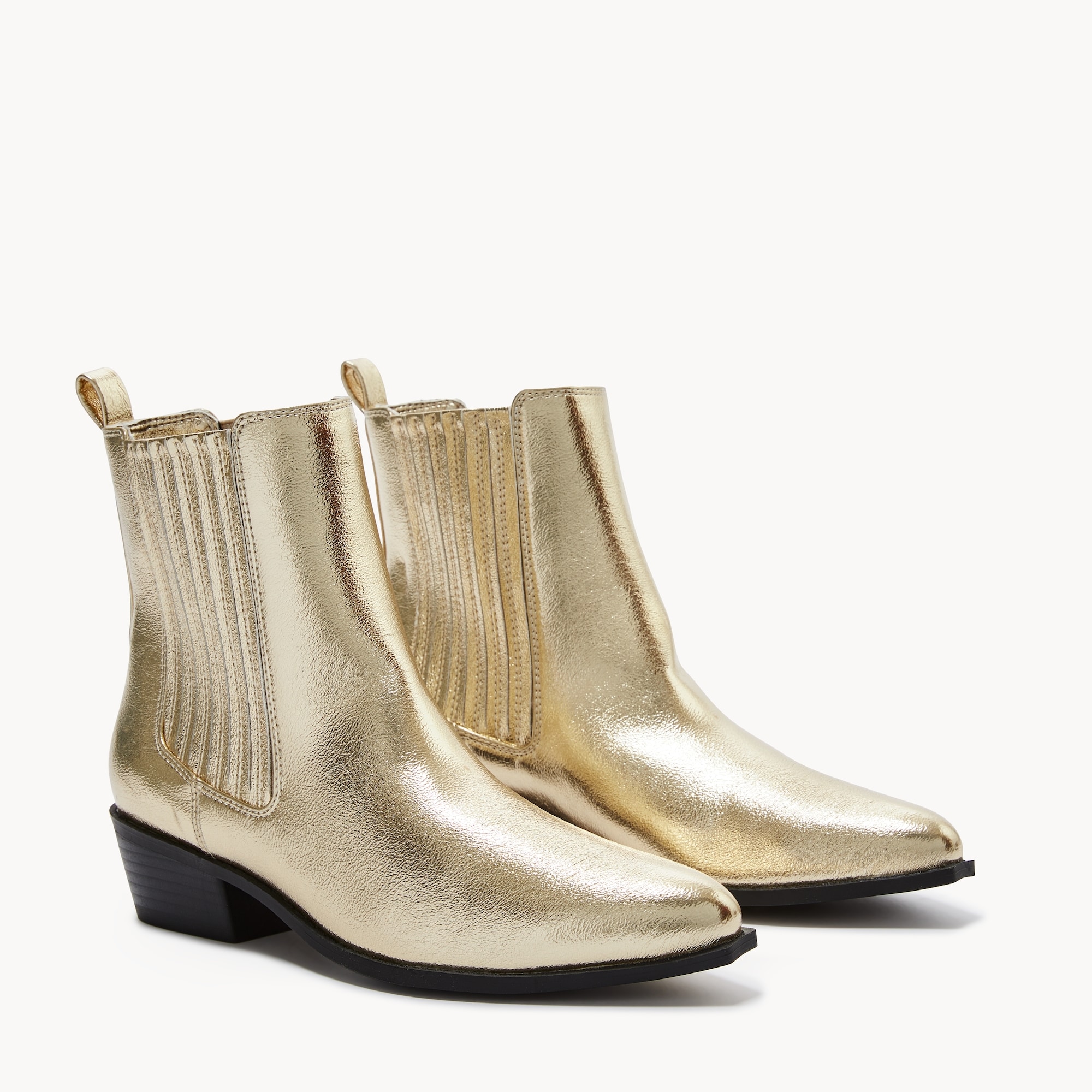 Western Ankle Boots in Gold from Joe Fresh