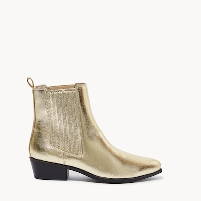 Western Ankle Boots - Gold