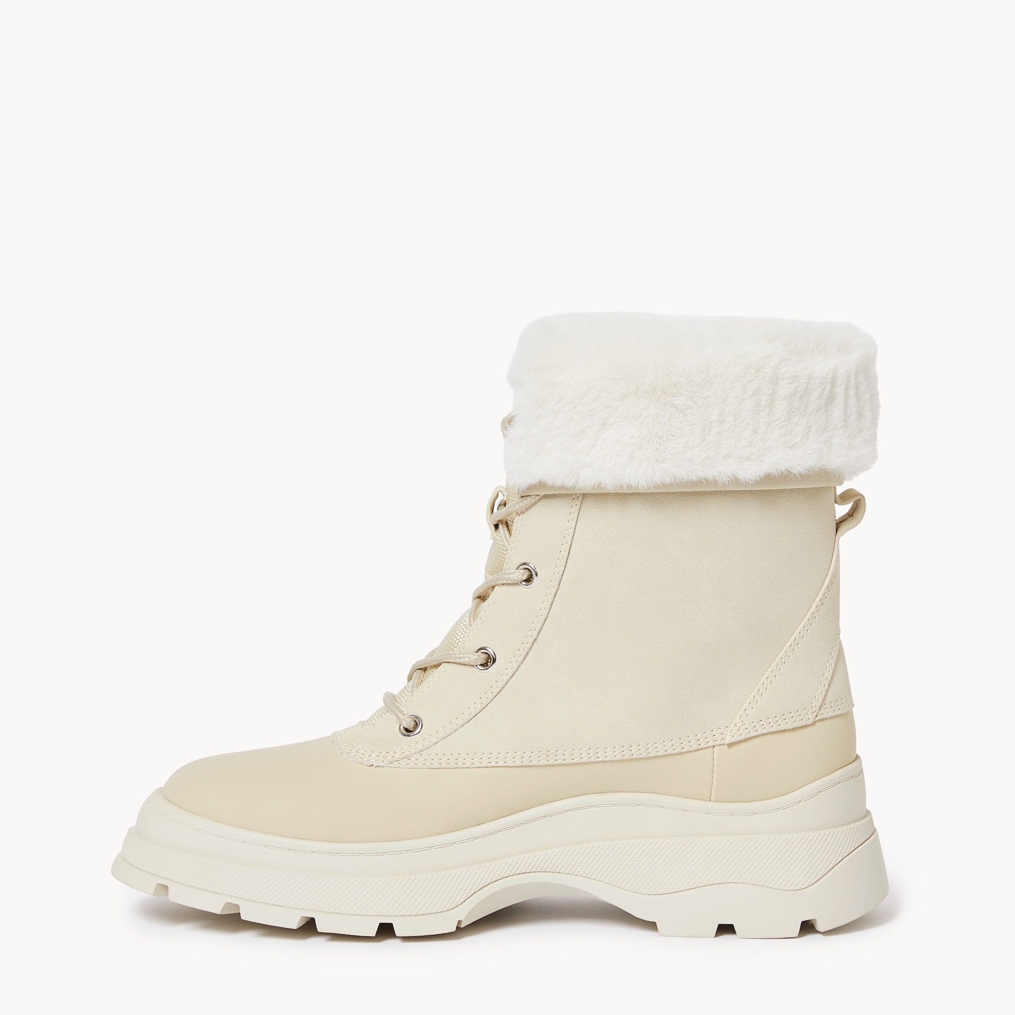 Fold-Over Winter Boots in Cream from Joe Fresh