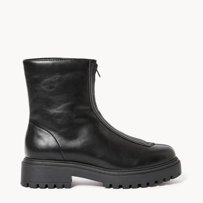 Bottes habillées à fermeture éclair sur l’avant - Noir