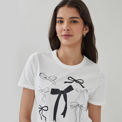 Ringer Graphic T-Shirt - Bright White