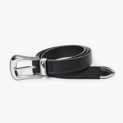 Ceinture à boucle style Western - Noir