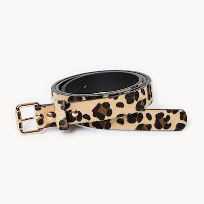 Ceinture à imprimé léopard - Brun