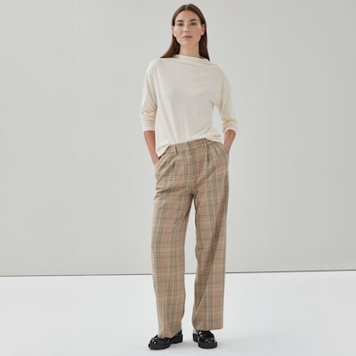 Pleated Suit Trousers - Brown