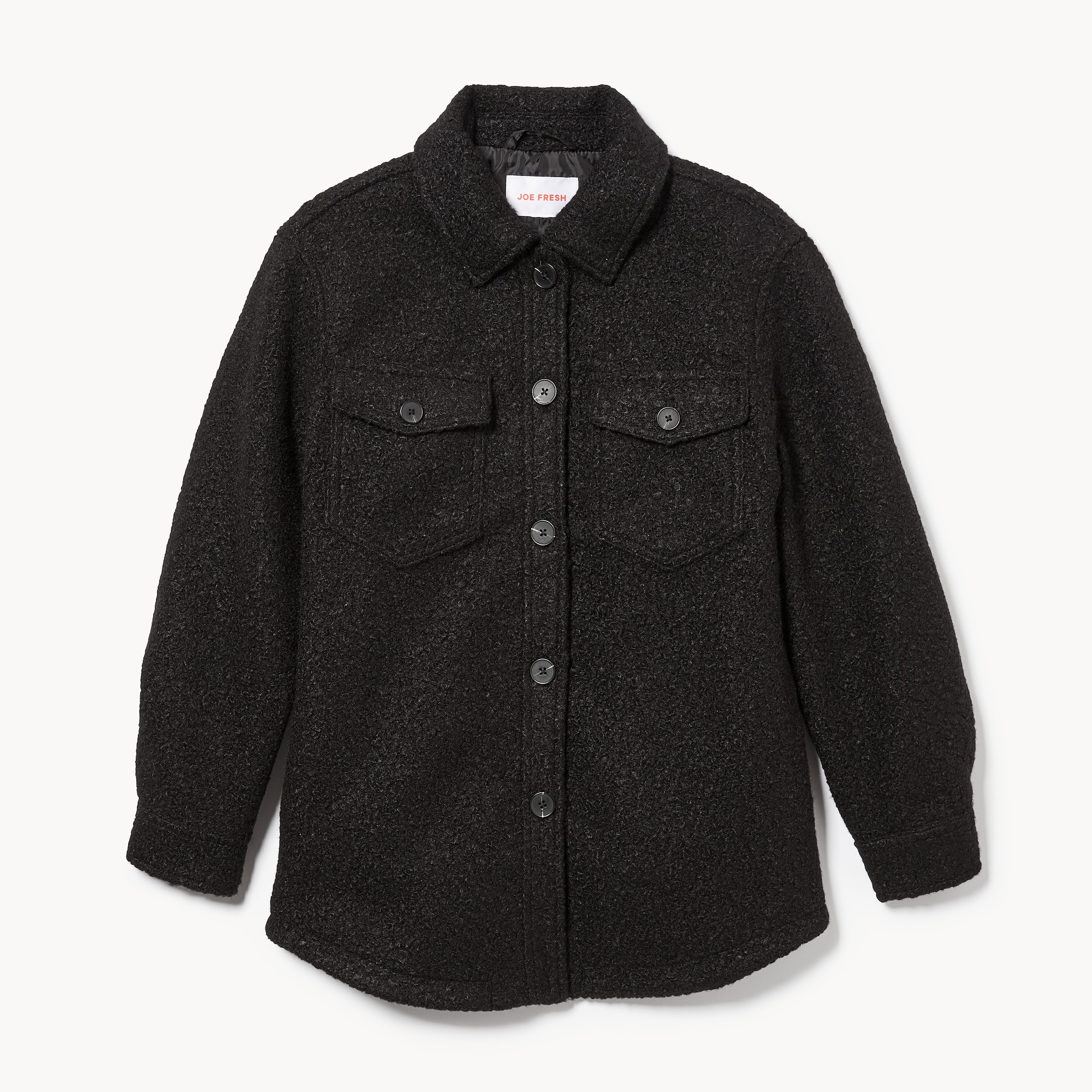Fleece Shacket in JF Black from Joe Fresh