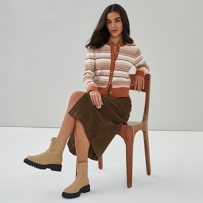 Cardigan à rayures en jacquard - Cuivre