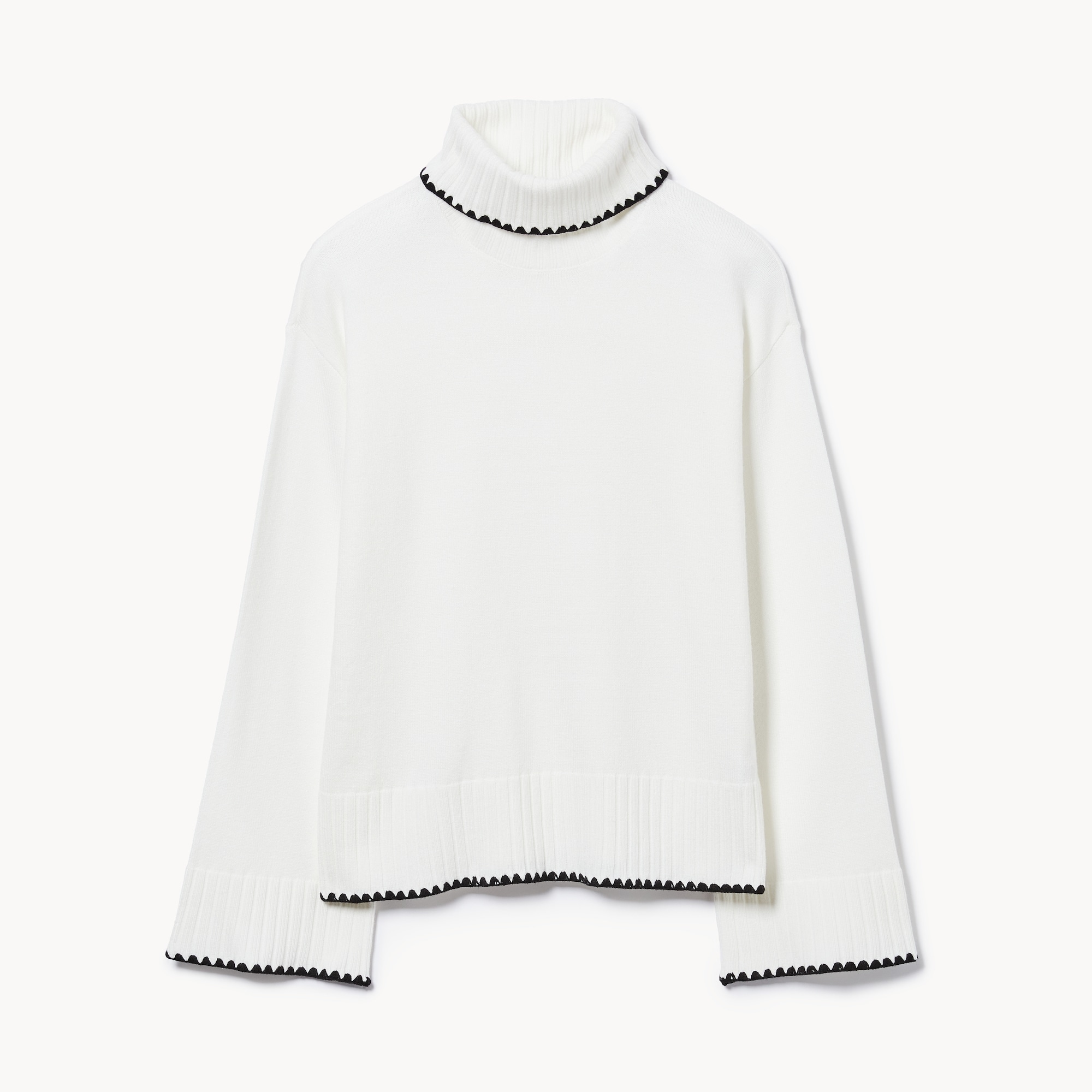 NVLT Embroidered Turtleneck Sweater in Off White from Joe Fresh