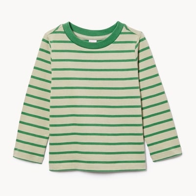 Haut rayé à manches longues pour bébés - PASTEL VERT