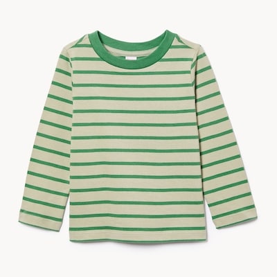 Haut rayé à manches longues pour bébés - PASTEL VERT