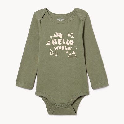 Joe Fresh Cache-couche imprimé à manches longues, bébés 1 ea, 8,00 $/1ch