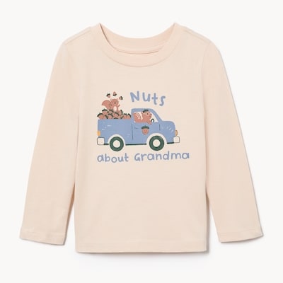 Baby Boys' Graphic Long Sleeve Top - Sand