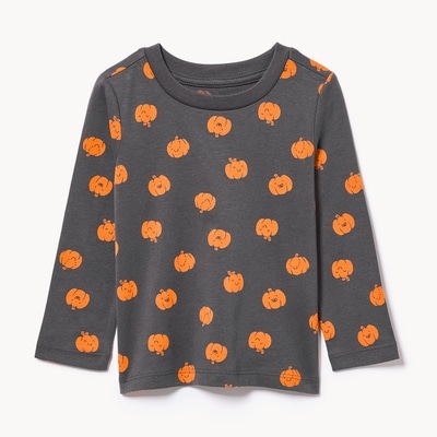 Baby Boys' Printed Long Sleeve Top - Charcoal