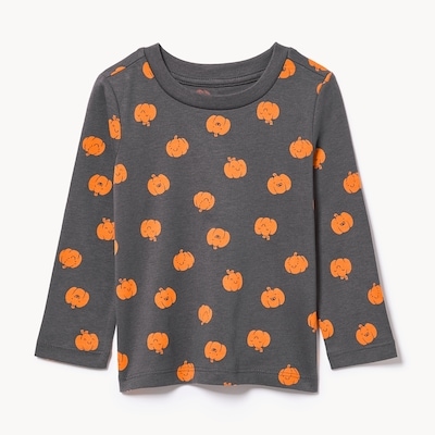 Baby Boys' Printed Long Sleeve Top - Charcoal