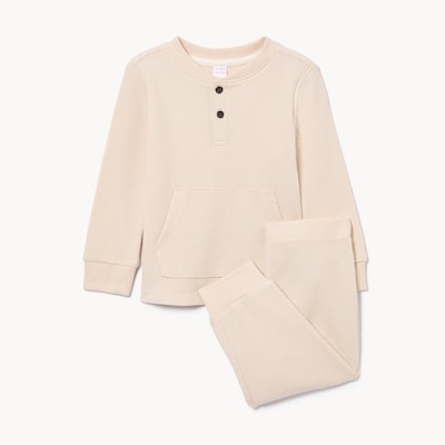 Ensemble en tricot gaufré pour bébés garçons - Sable