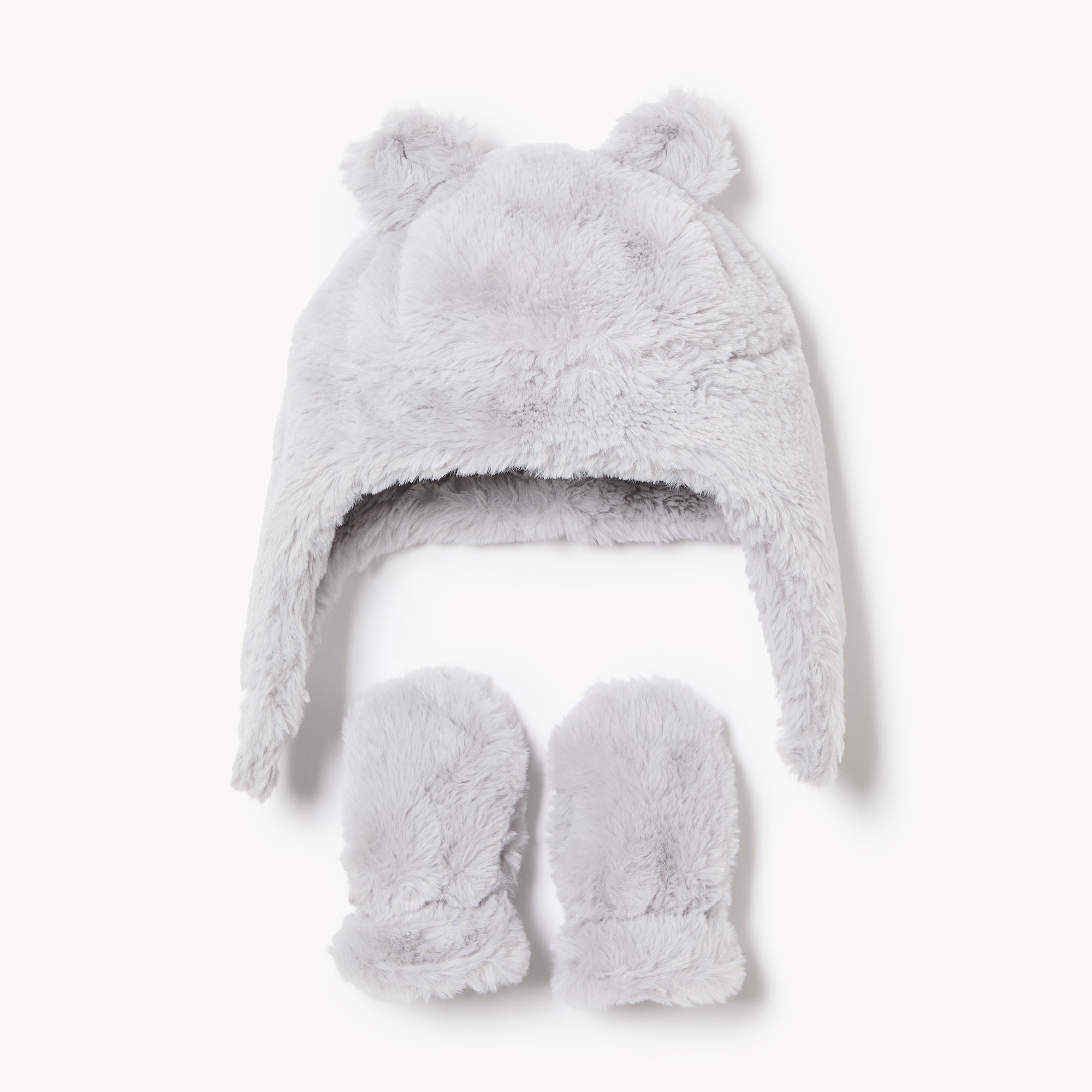 Baby Boys' Faux Fur Hat and Mittens Set