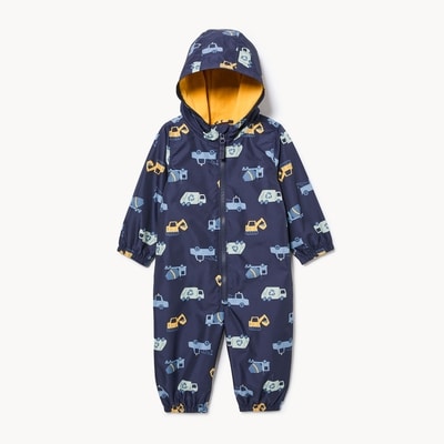 Combinaison imperméable imprimée pour bébés - Marine foncé