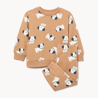 Ensemble en molleton pour bébés garçons - Beige