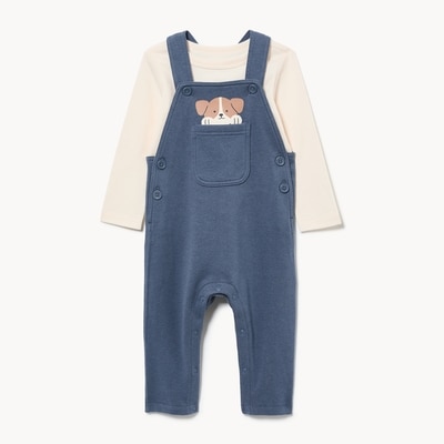 Baby Boys' Fleece Overall Set - Dark Vintage