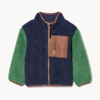 Baby Boys' Teddy Fleece Jacket - Dark Navy