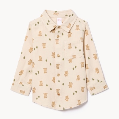 Chemise boutonnée imprimée pour bébés garçons - Sable