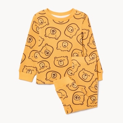 Baby Boys' Waffle Knit Set - Gold