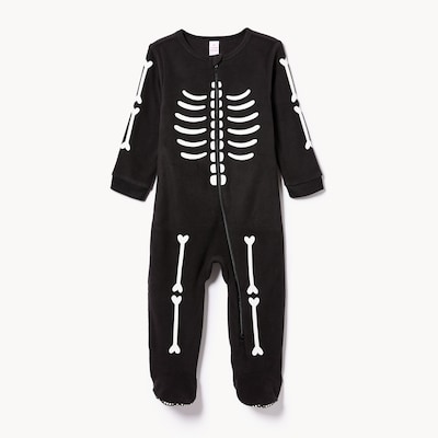 Baby Boys' Microfleece Skeleton Sleeper - JF Black