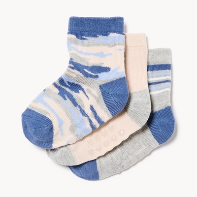Ens. 3 paires de chaussettes tube, bébés garçons - Crème